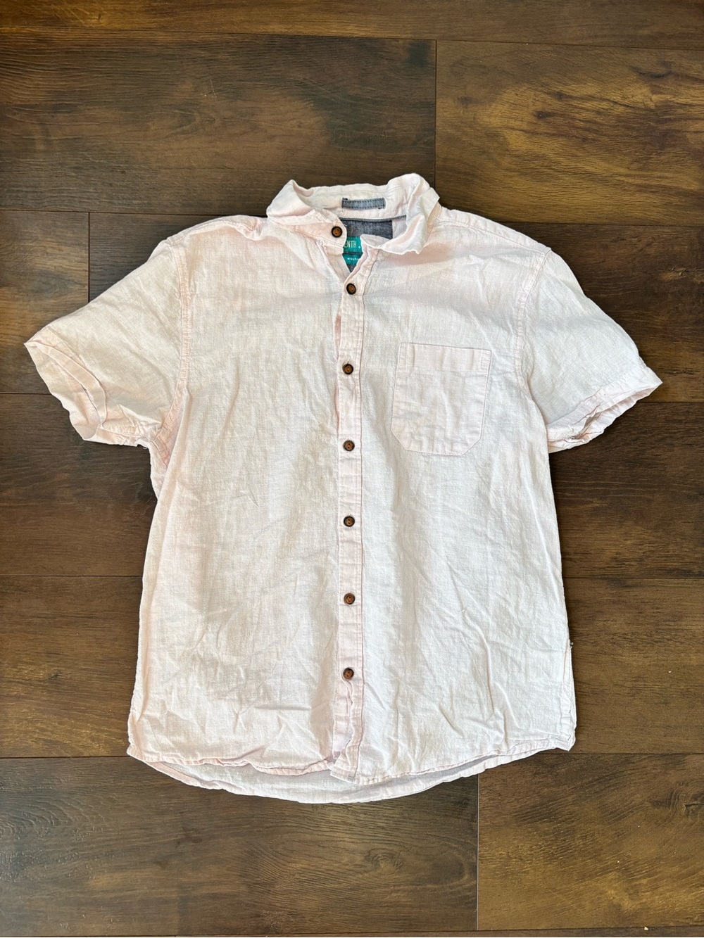 Tenth + Ocean Pink Linen Blend Button-Up Shirt Men’s Small